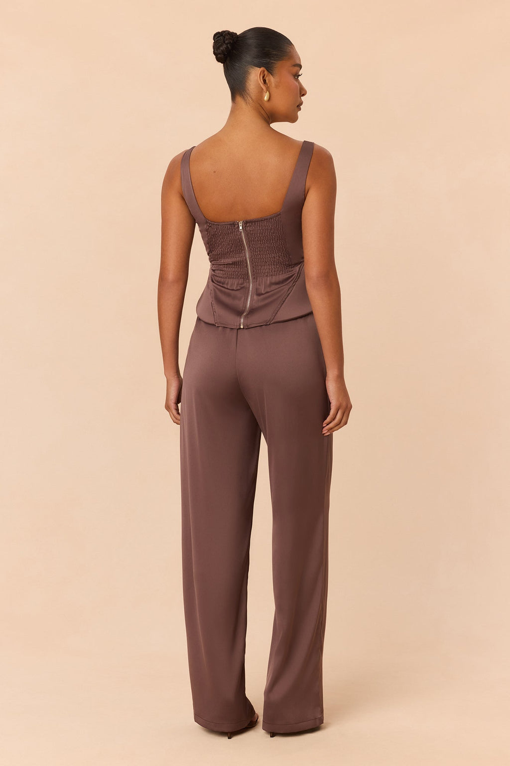 Arden Corset Pant Set - Brown
