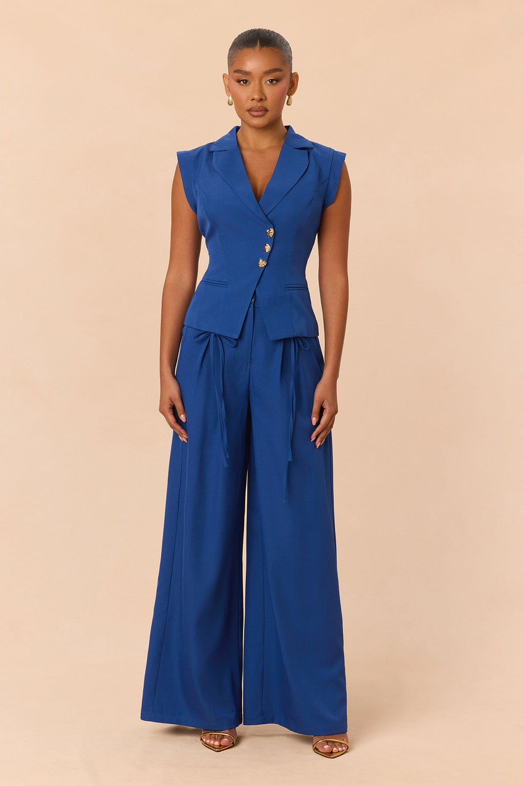 Poppy Sleeveless Pant Set - Royal