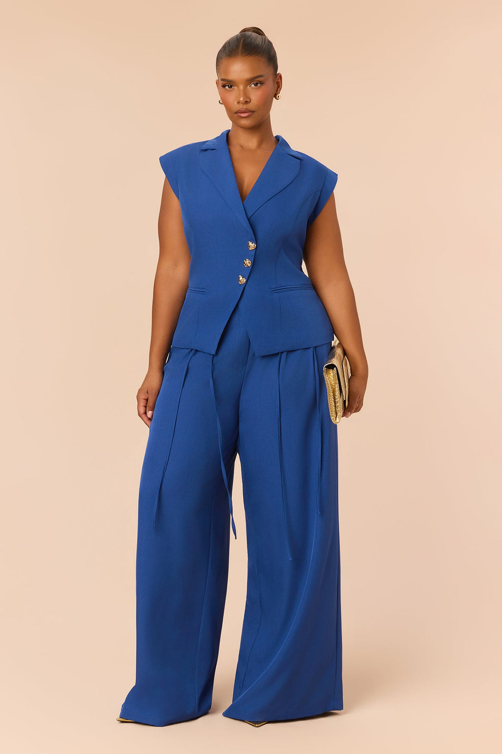 Poppy Sleeveless Pant Set - Royal