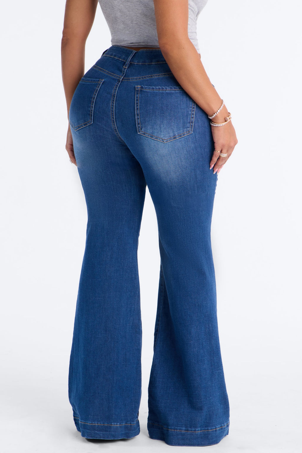 Sitting Pretty High Rise Flare Leg Jeans - Dark Wash