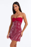 Life Of Every Party Sequin Mini Dress - DarkRed