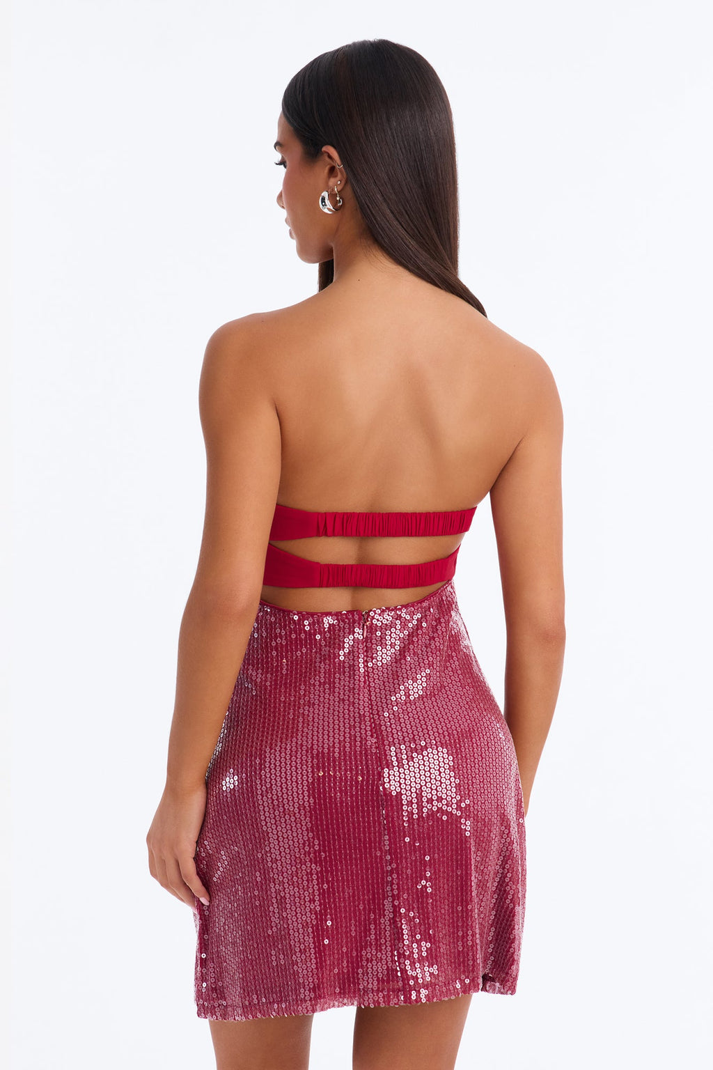 Life Of Every Party Sequin Mini Dress - DarkRed