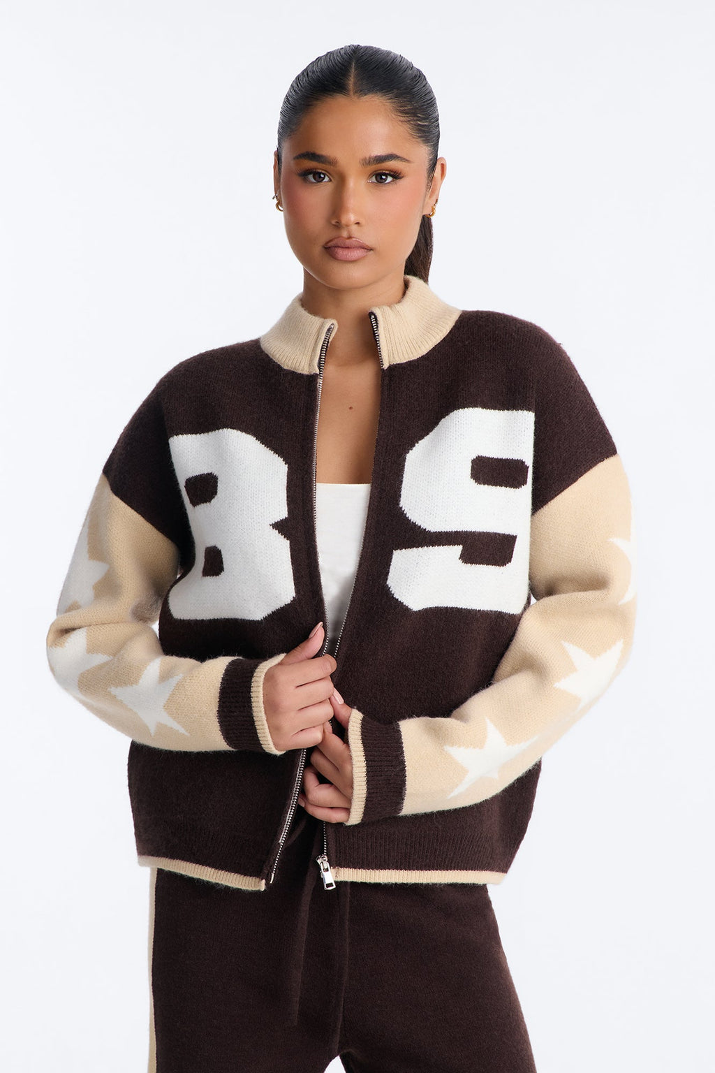 89' Star Sweater Pant Set - Chocolate/Combo