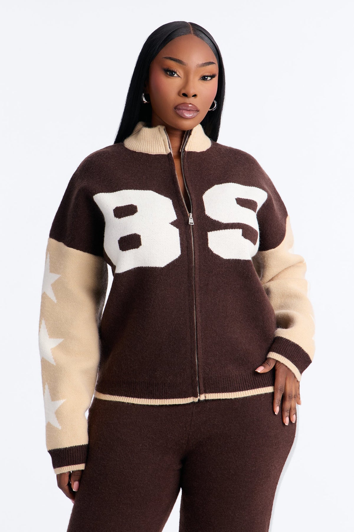 89' Star Sweater Pant Set - Chocolate/Combo