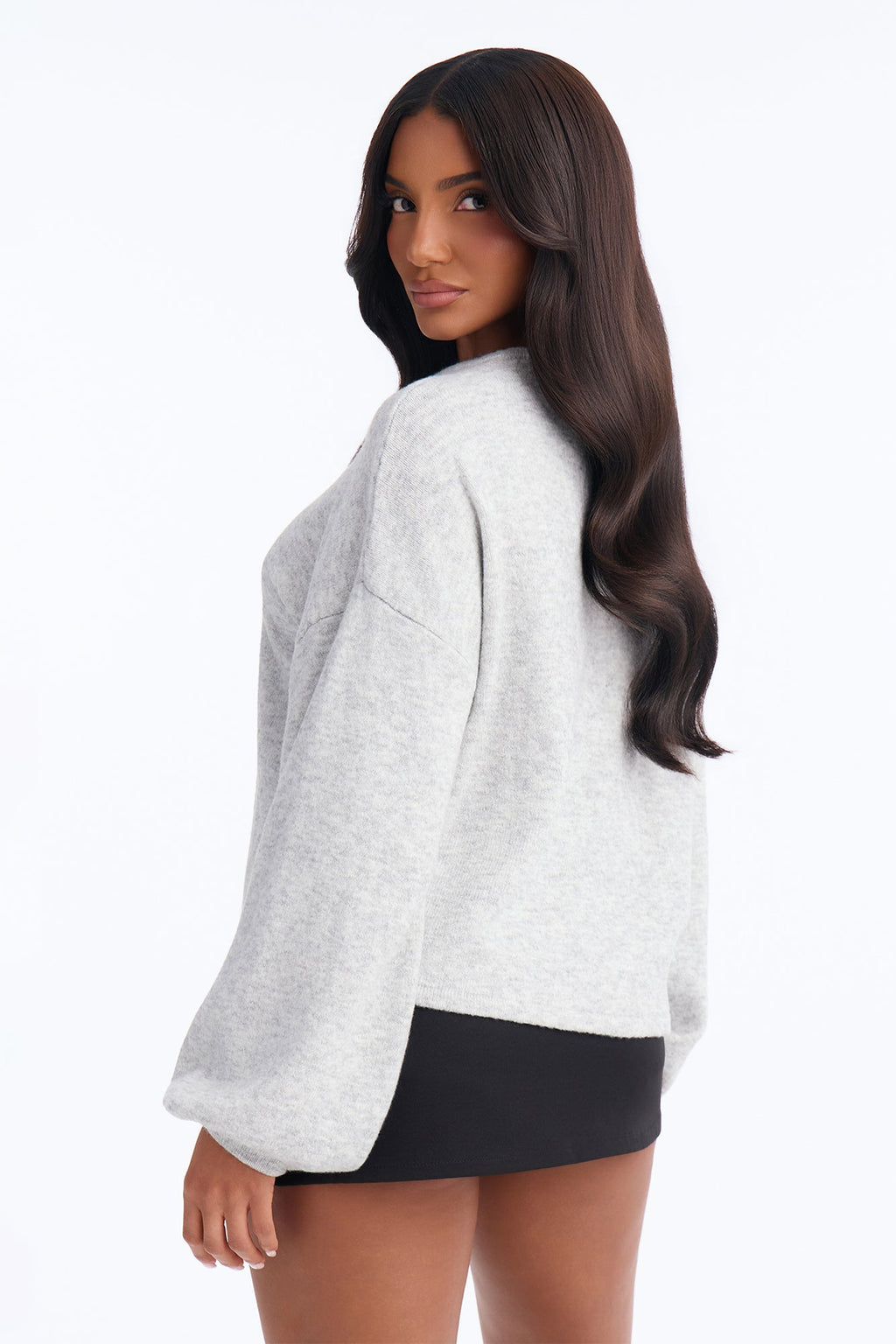 Carmina Novelty Button Up Cardigan - Heather Grey