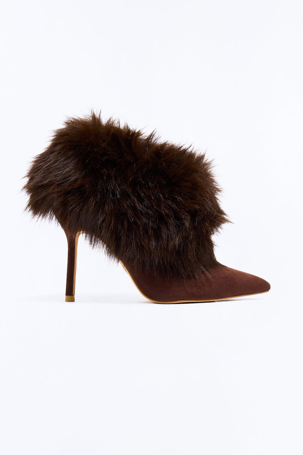 Dynamic Duo Fur Heeled Booties - Chocolate