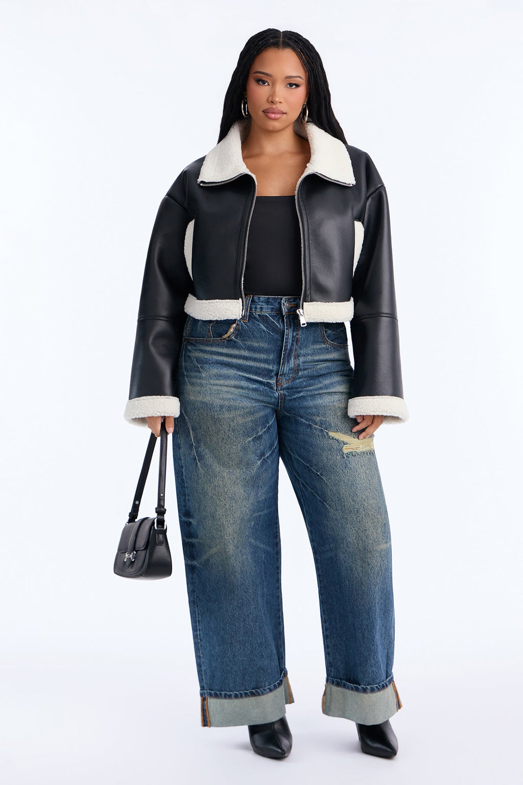 Nights Out Faux Leather Jacket - Black