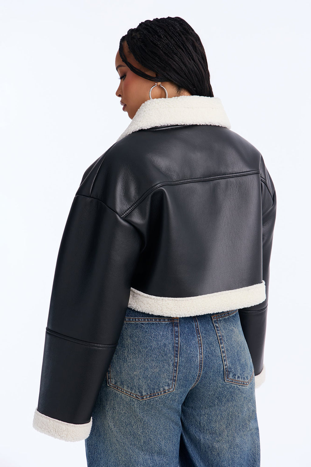 Nights Out Faux Leather Jacket - Black