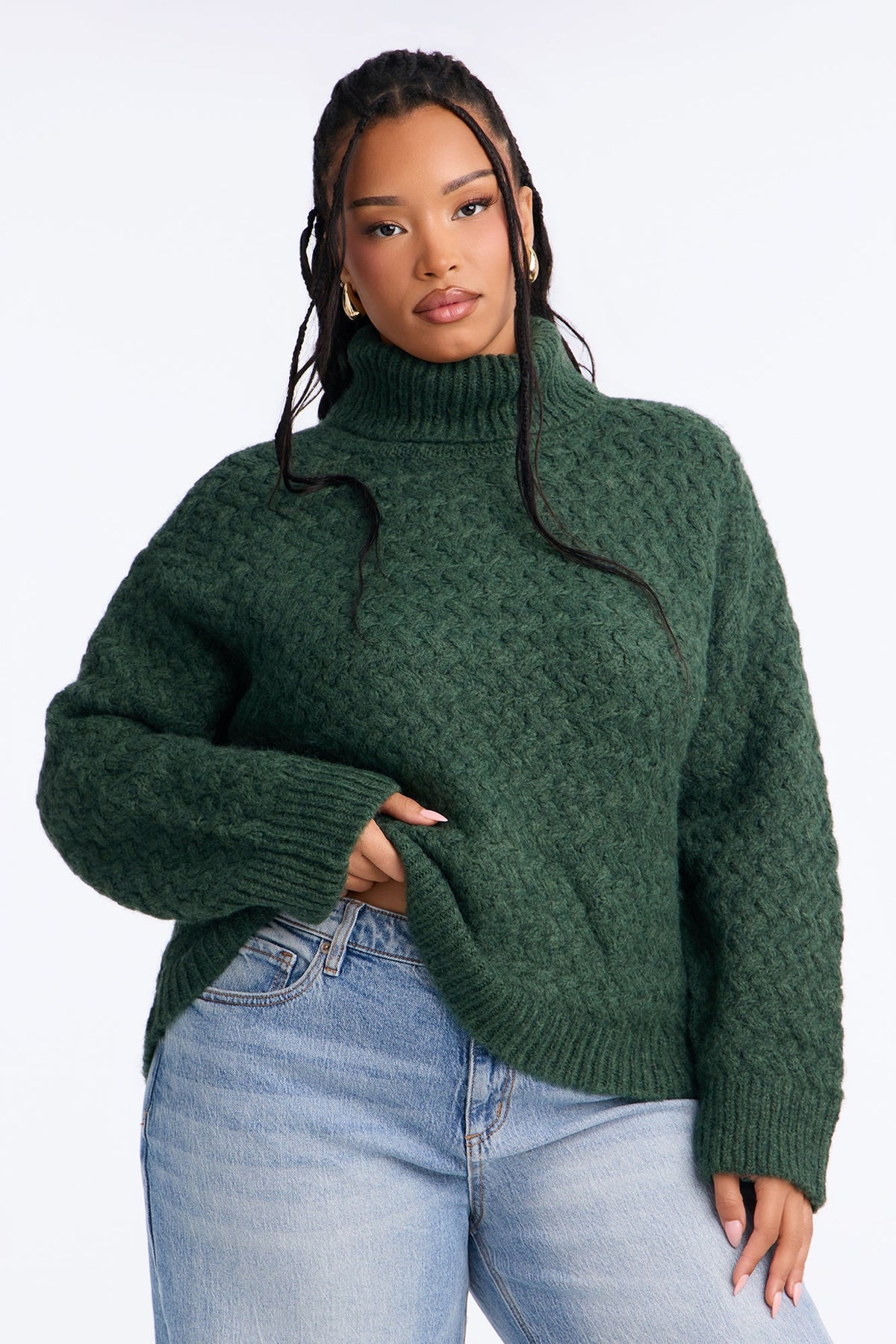 Esme Turtle Neck Sweater - Hunter