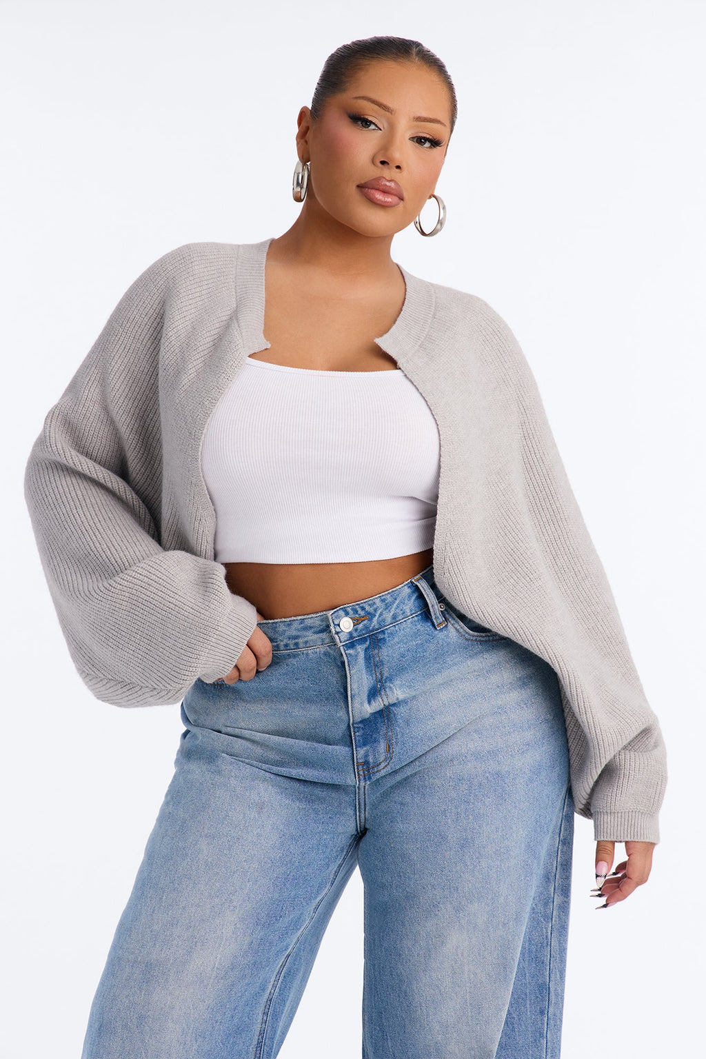 Whatever She Wants Cardigan - Heather Grey