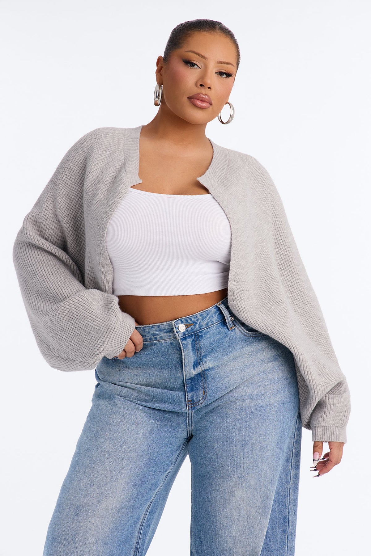Whatever She Wants Cardigan - Heather Grey
