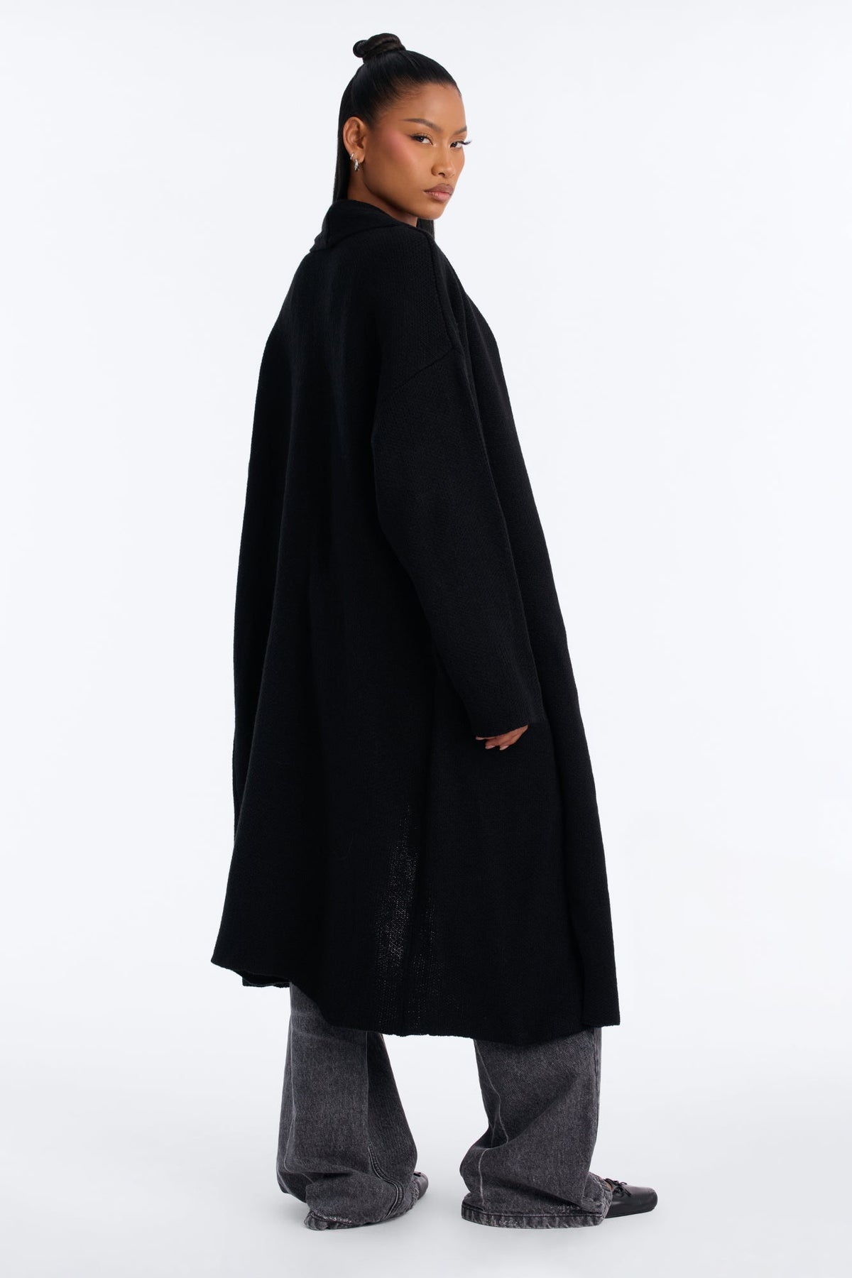 Made For You Long Cardigan - Black