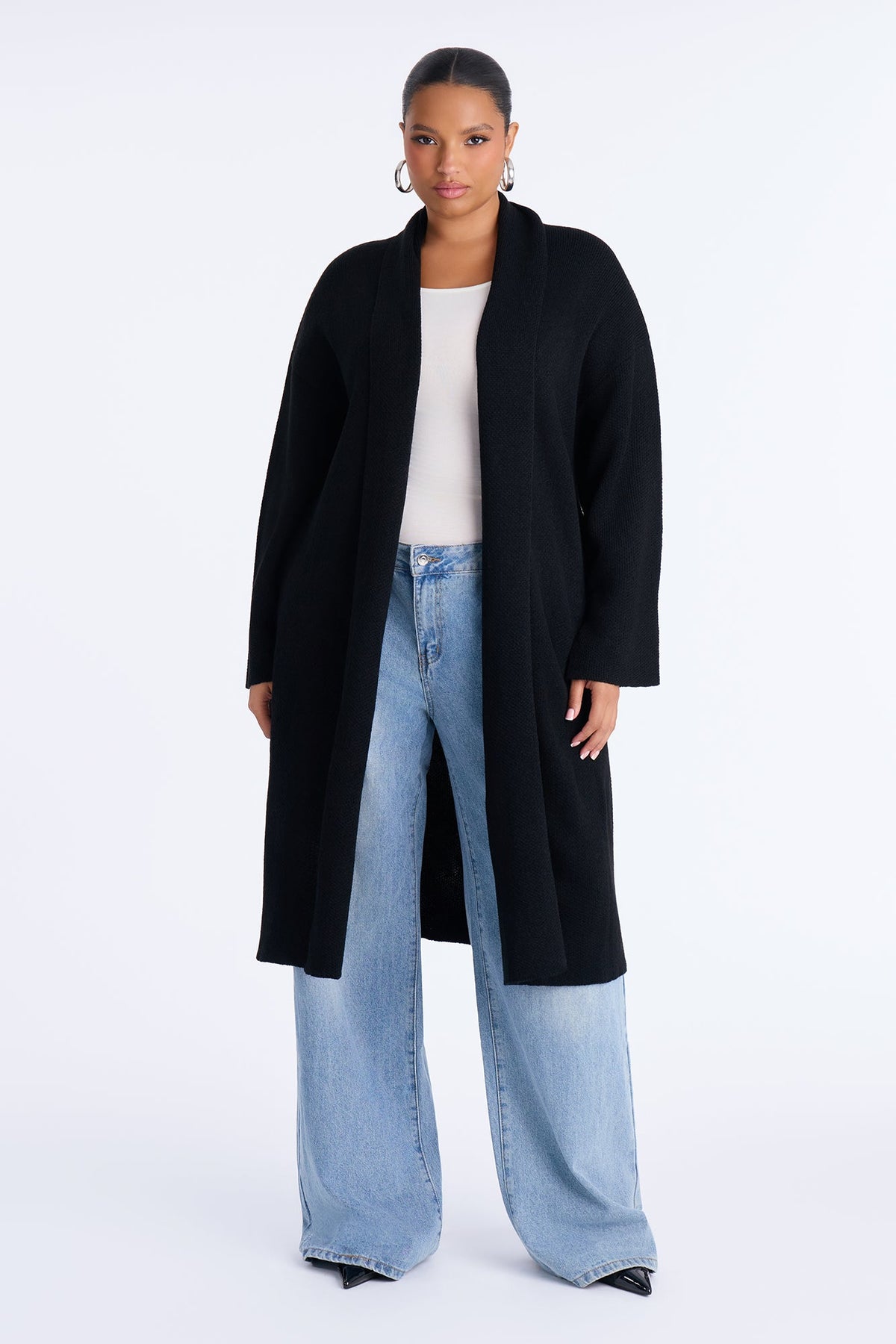 Made For You Long Cardigan - Black