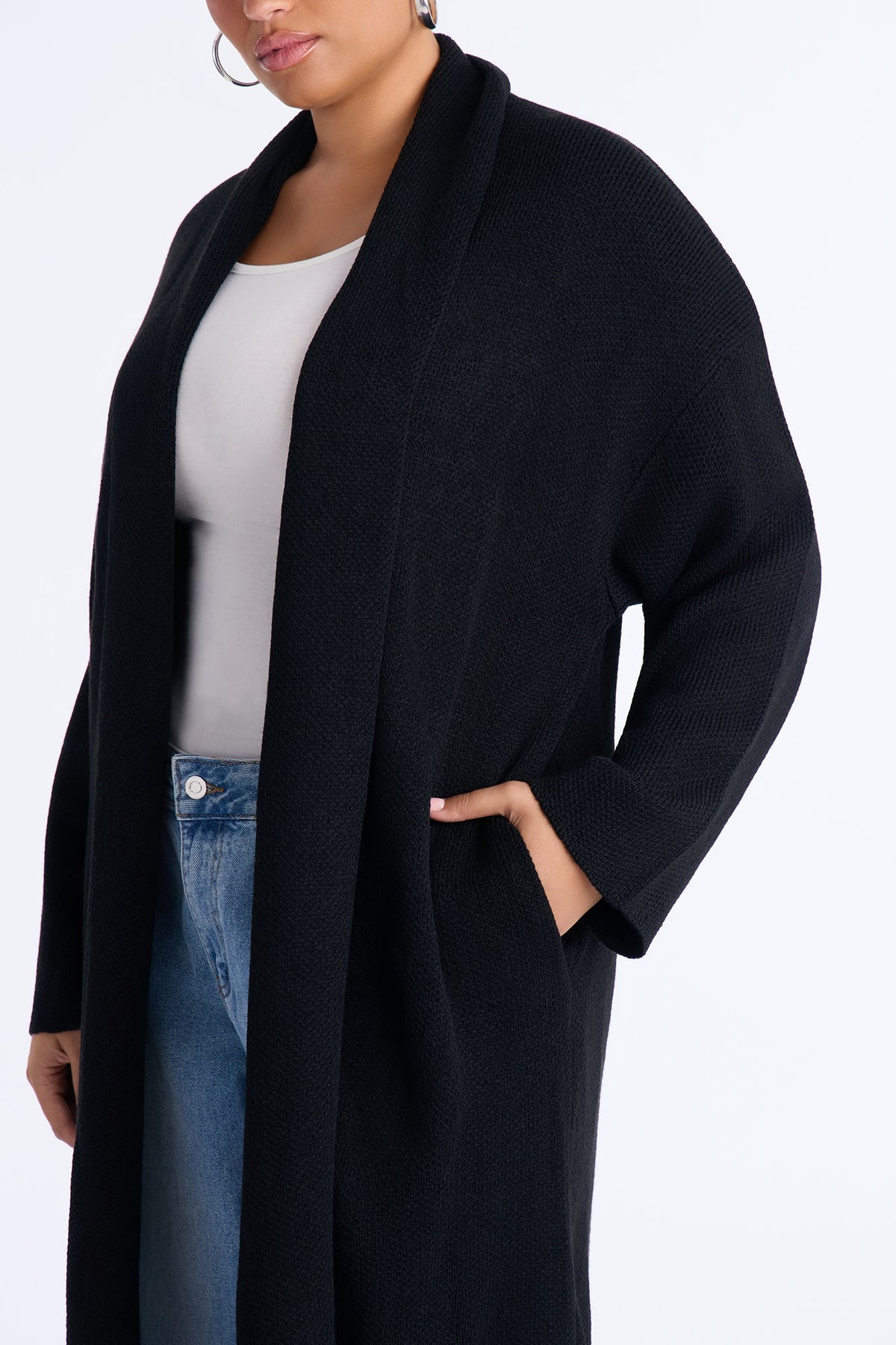 Made For You Long Cardigan - Black