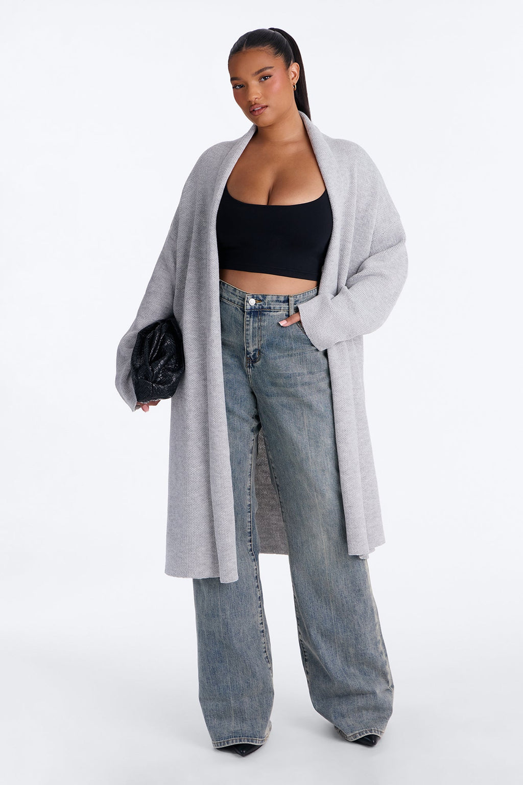 Made For You Long Cardigan - Heather Grey
