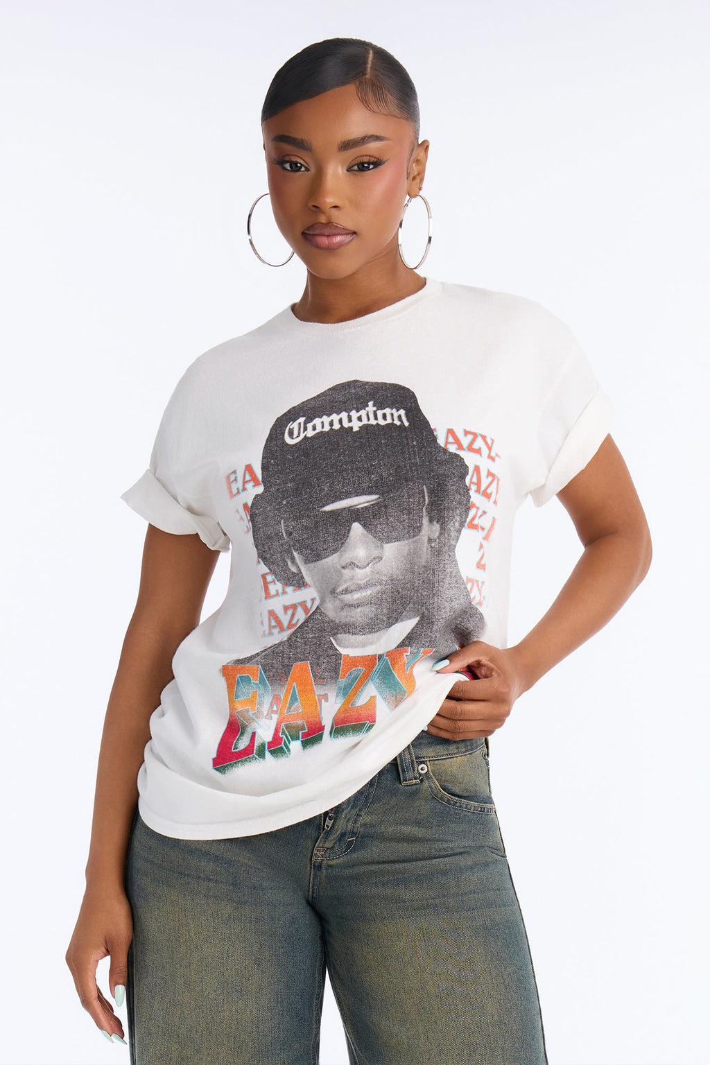 Eazy E Compton Legend Washed Tee - White