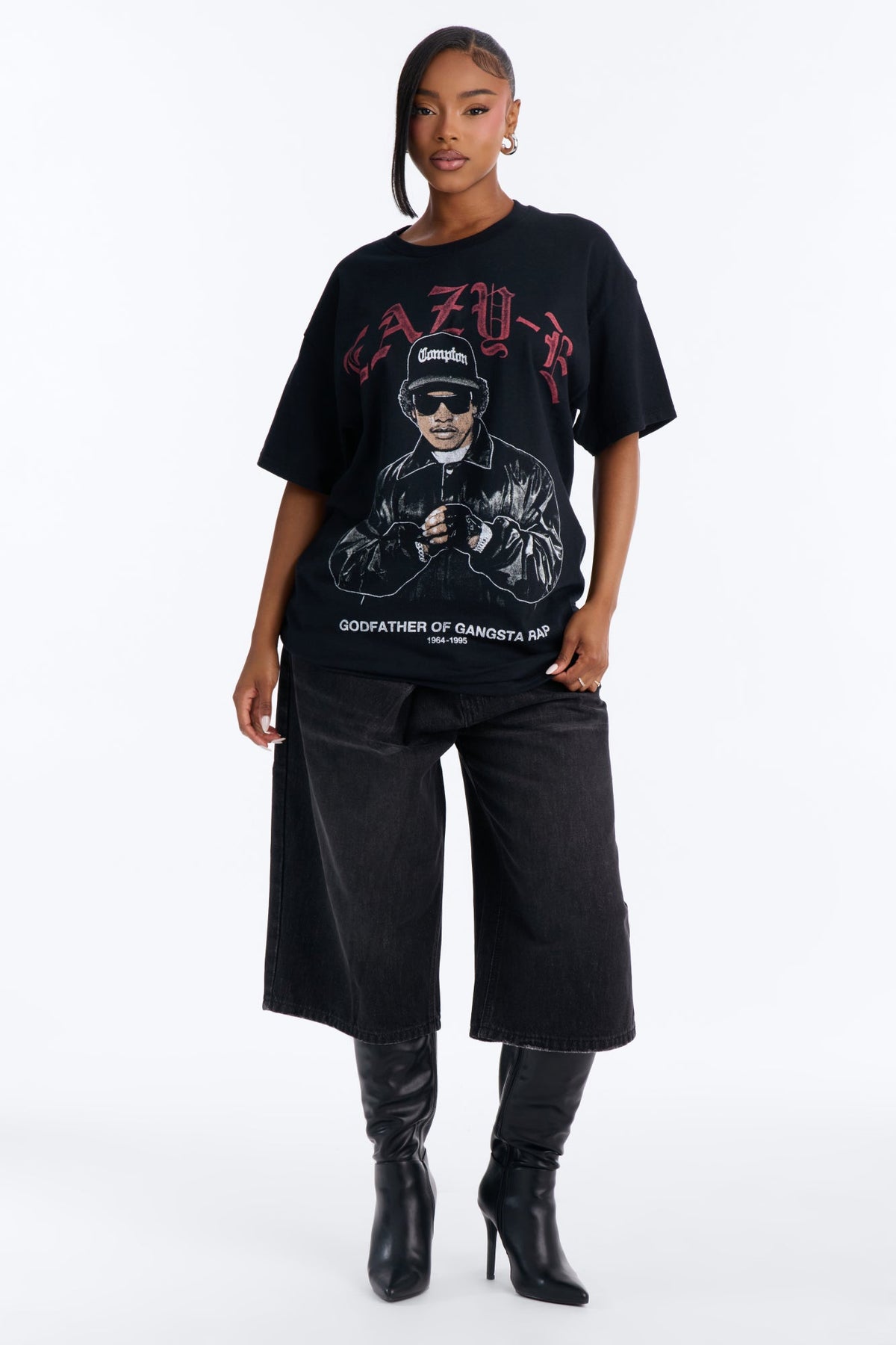 Eazy E Godfather Of Rap Washed Tee - Black