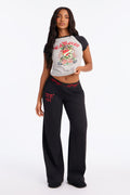 Ed Hardy Floral Sacred Heart PJ Pant Set - Grey