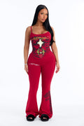 Ed Hardy Tiger Cross Heart Foldover Waistband PJ Pant Ser - Red