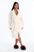Winter Luxe Sherpa PJ Long Robe - Cream