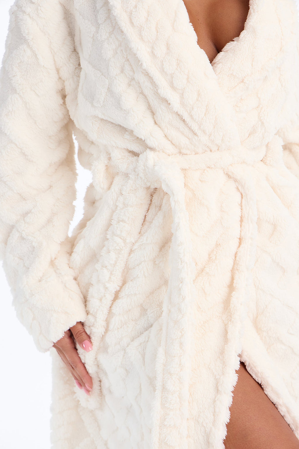 Winter Luxe Sherpa PJ Long Robe - Cream