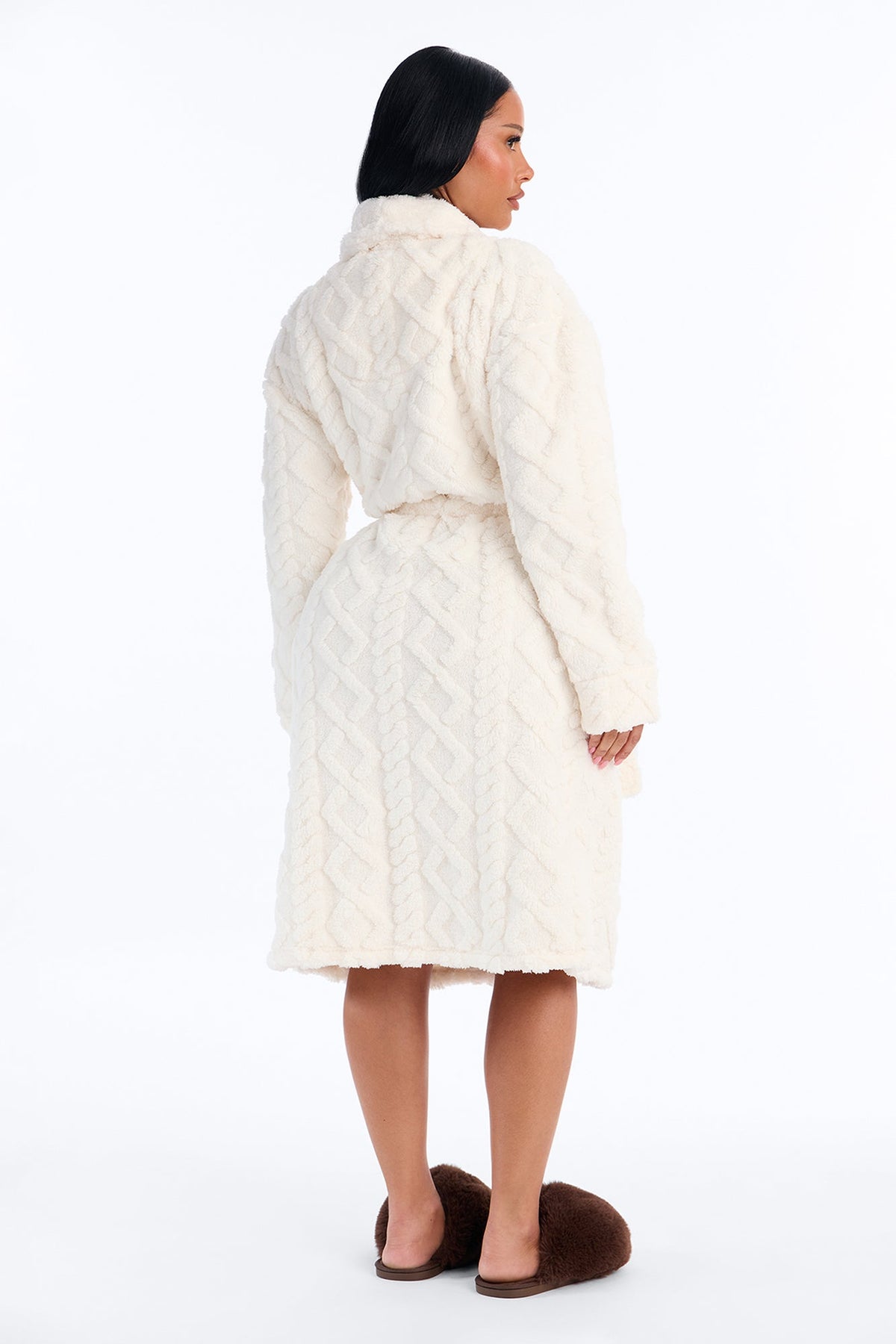 Winter Luxe Sherpa PJ Long Robe - Cream