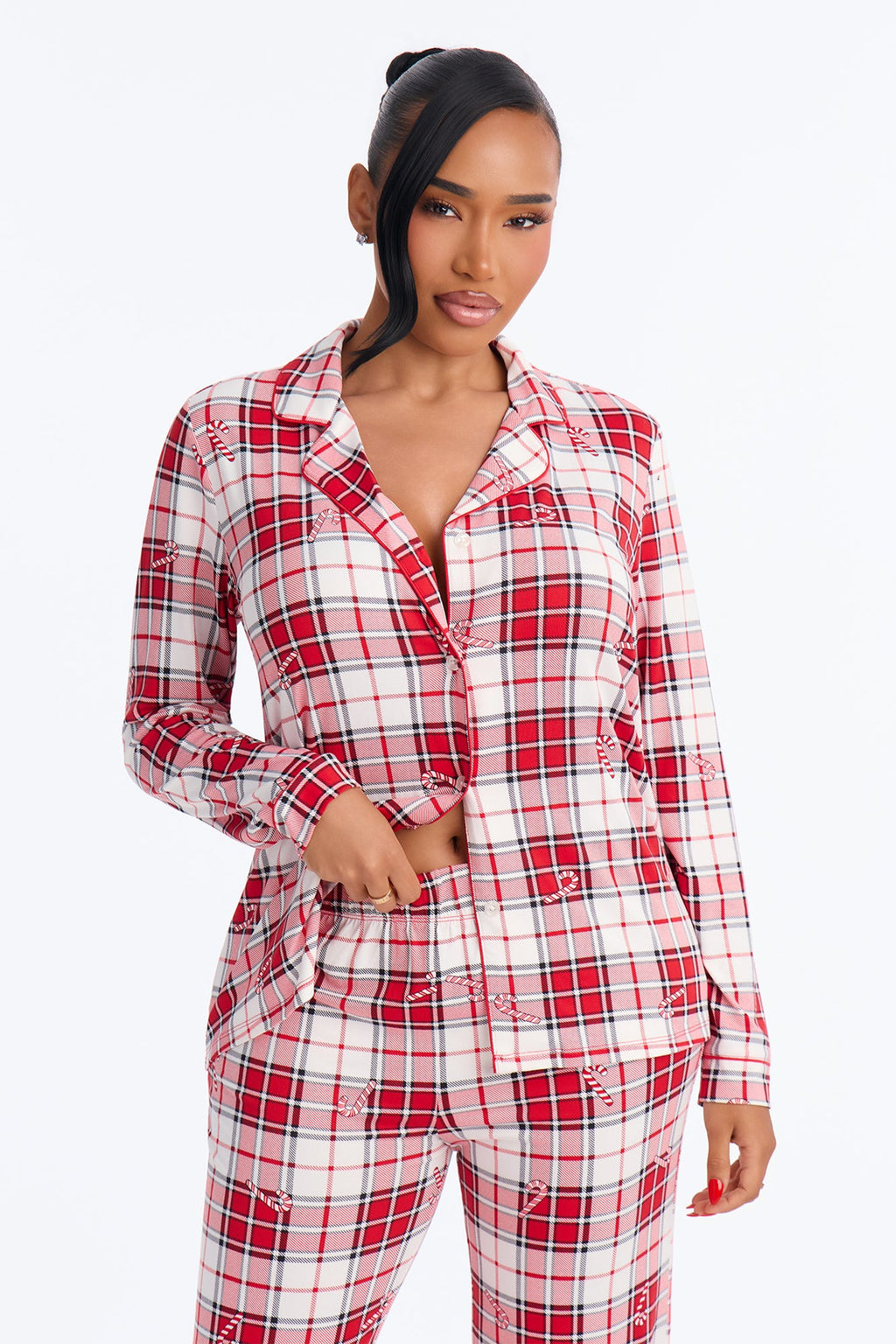 Candy Cane Christmas PJ Pant Set - Red/White