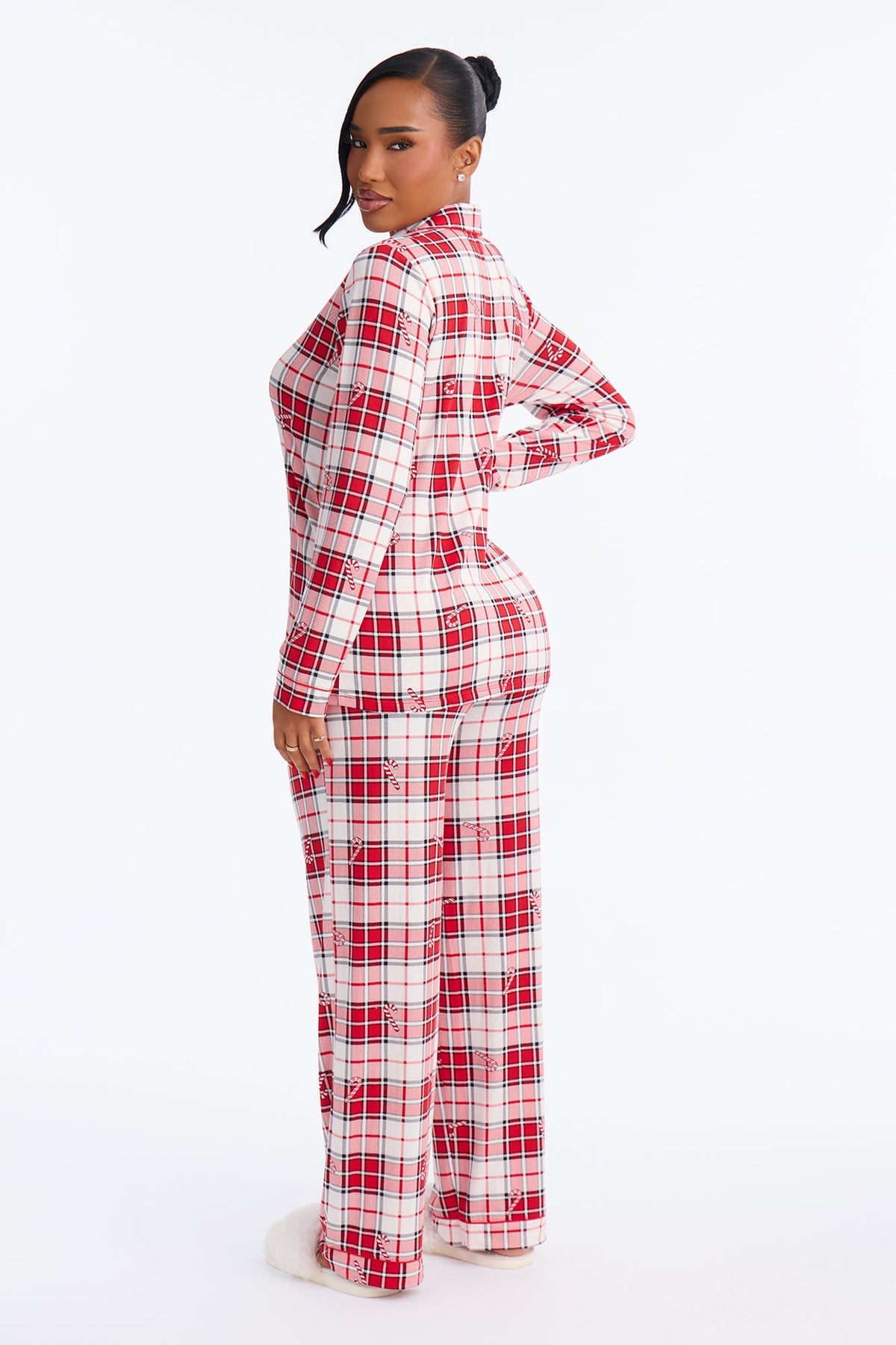Candy Cane Christmas PJ Pant Set - Red/White