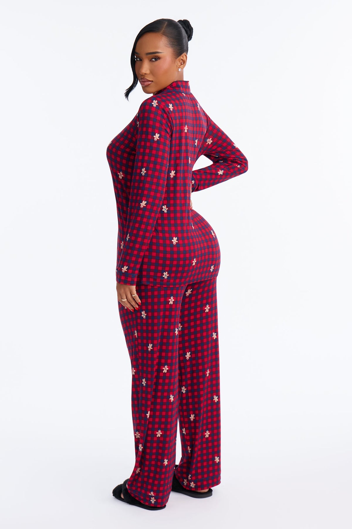 Jolly Gingerbread PJ Pant Set - Red/combo