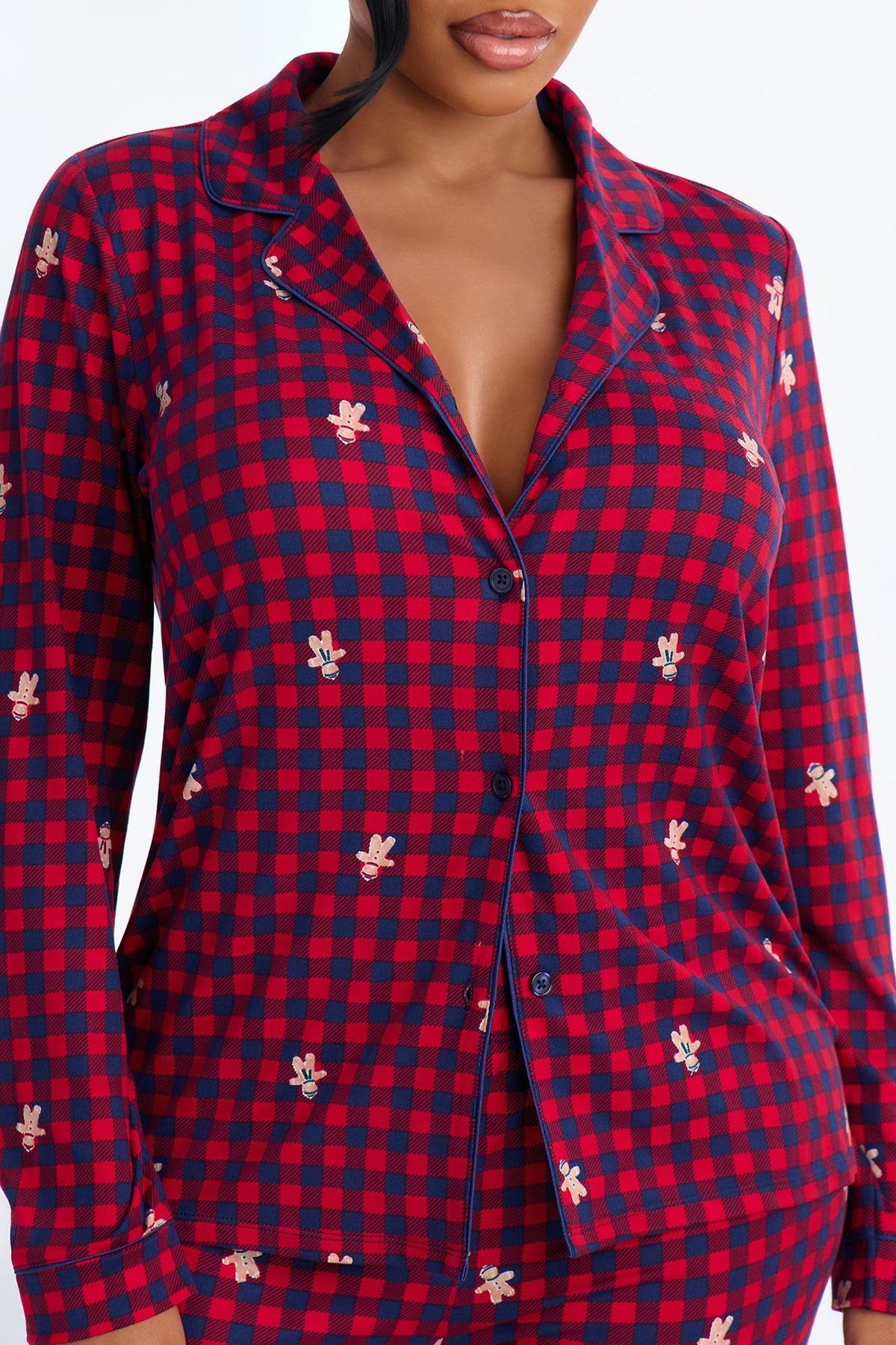 Jolly Gingerbread PJ Pant Set - Red/combo