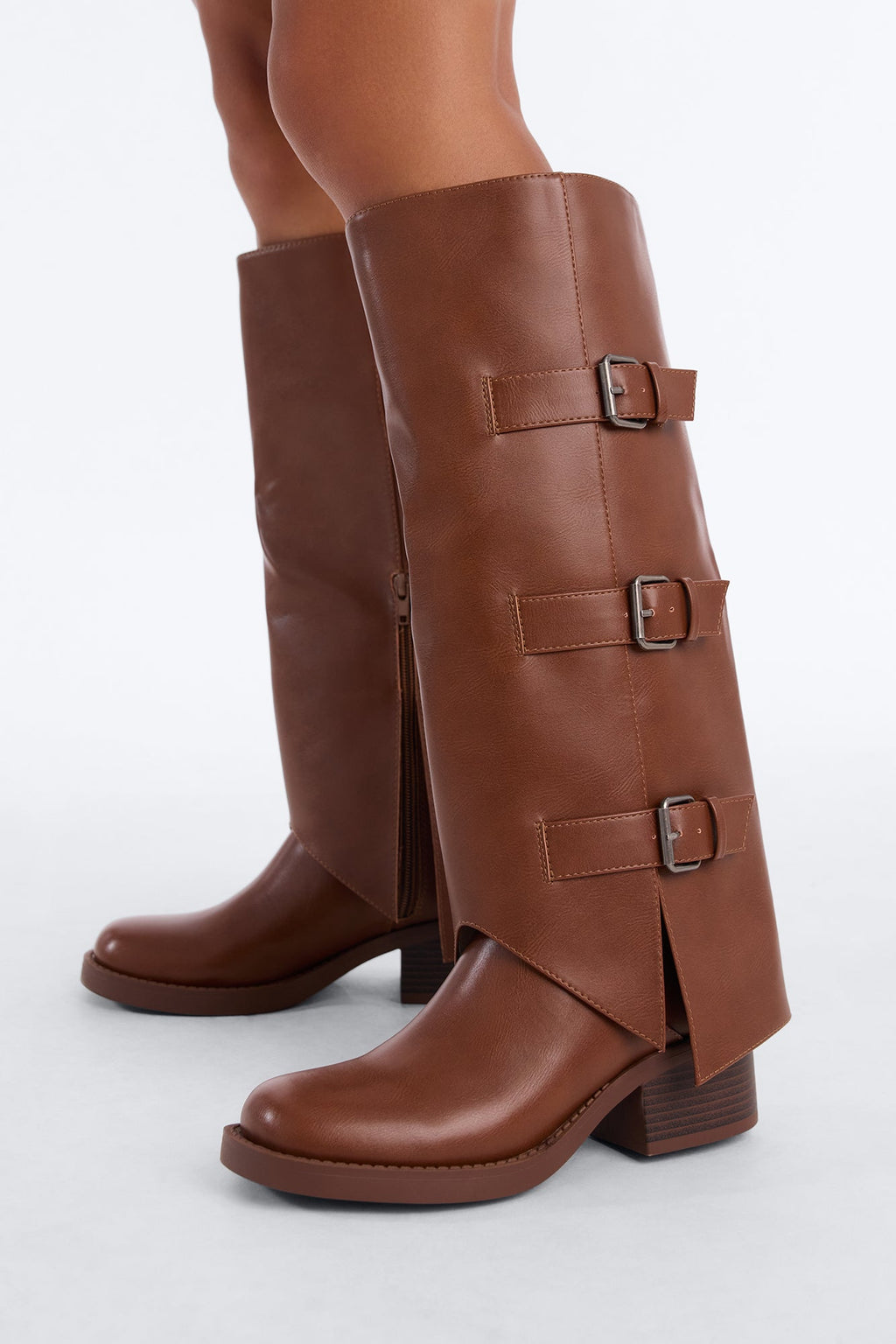 Keep It Going Overlay Boots - Brown