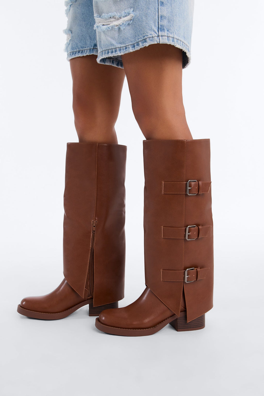 Keep It Going Overlay Boots - Brown