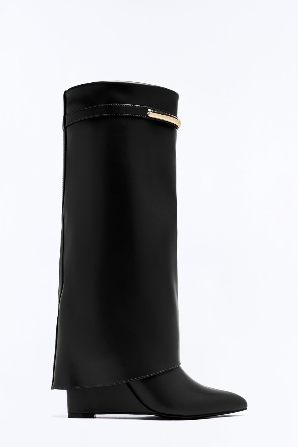 Right Move Overlay Heeled Boots - Black