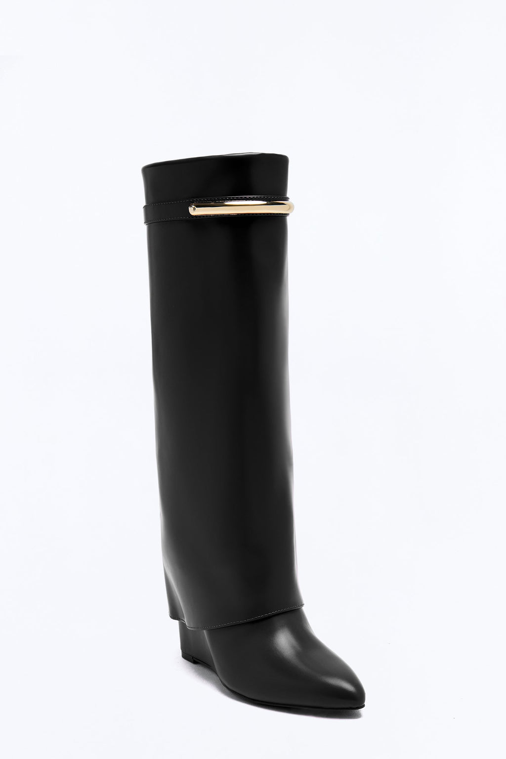 Right Move Overlay Heeled Boots - Black