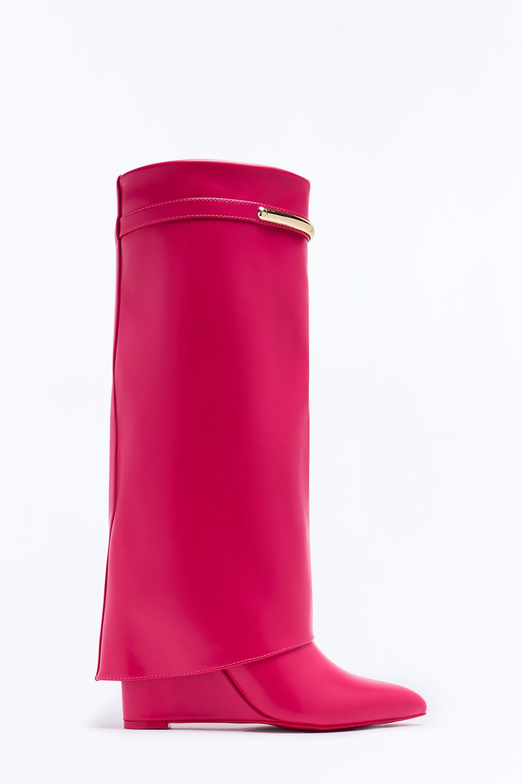 Right Move Overlay Heeled Boots - Fuchsia