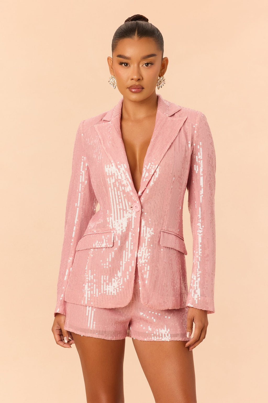 Trina Sequin Hot Short Set - Pink