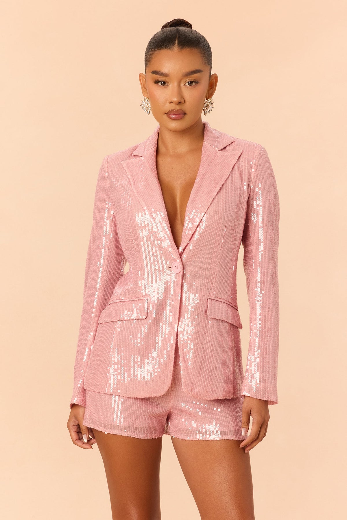 Trina Sequin Hot Short Set - Pink