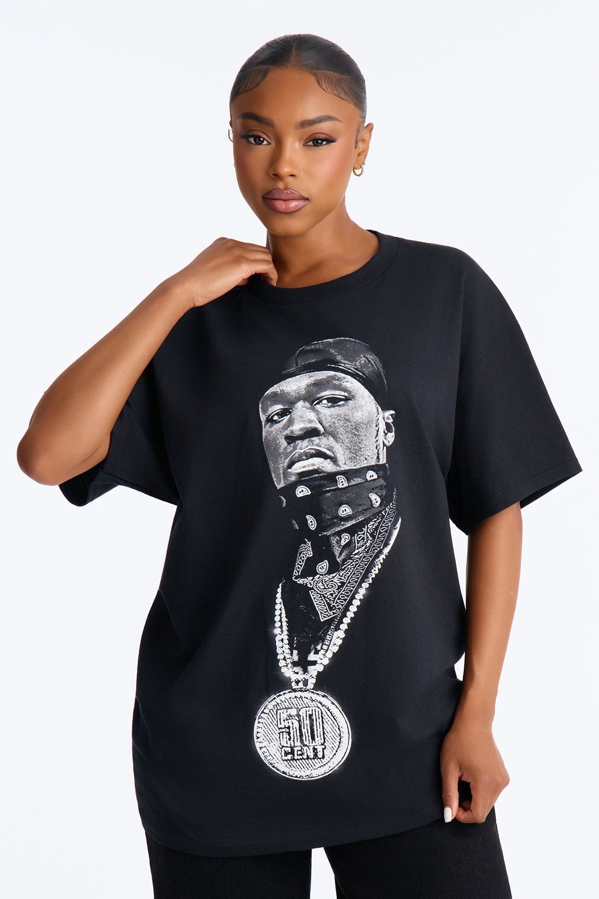Fifty Cent Portrait Tee - Black