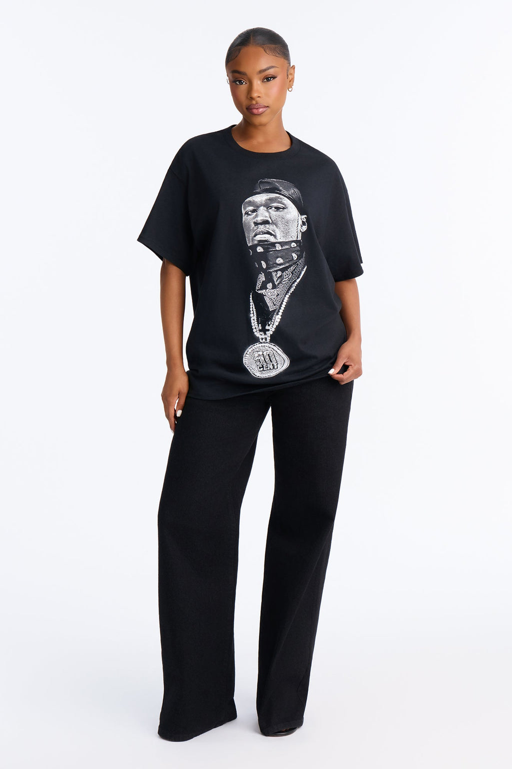 Fifty Cent Portrait Tee - Black