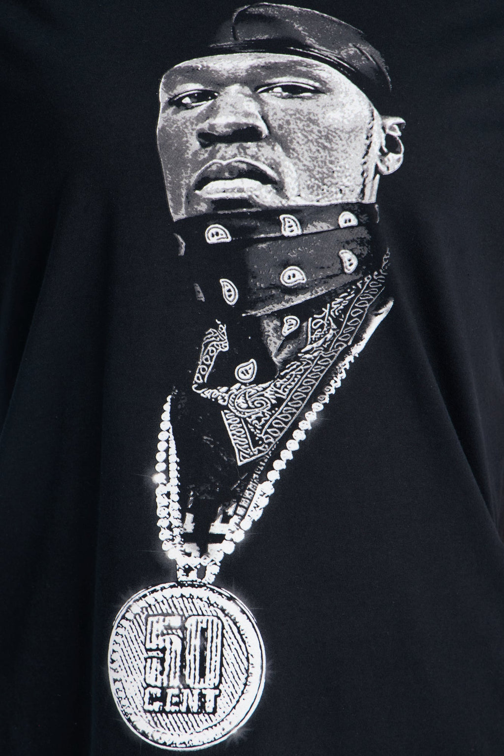 Fifty Cent Portrait Tee - Black