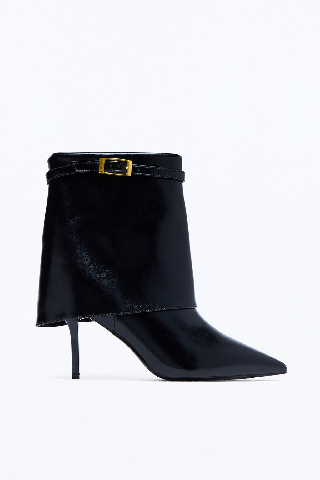 Easy Does It Overlay Heeled Booties - Black