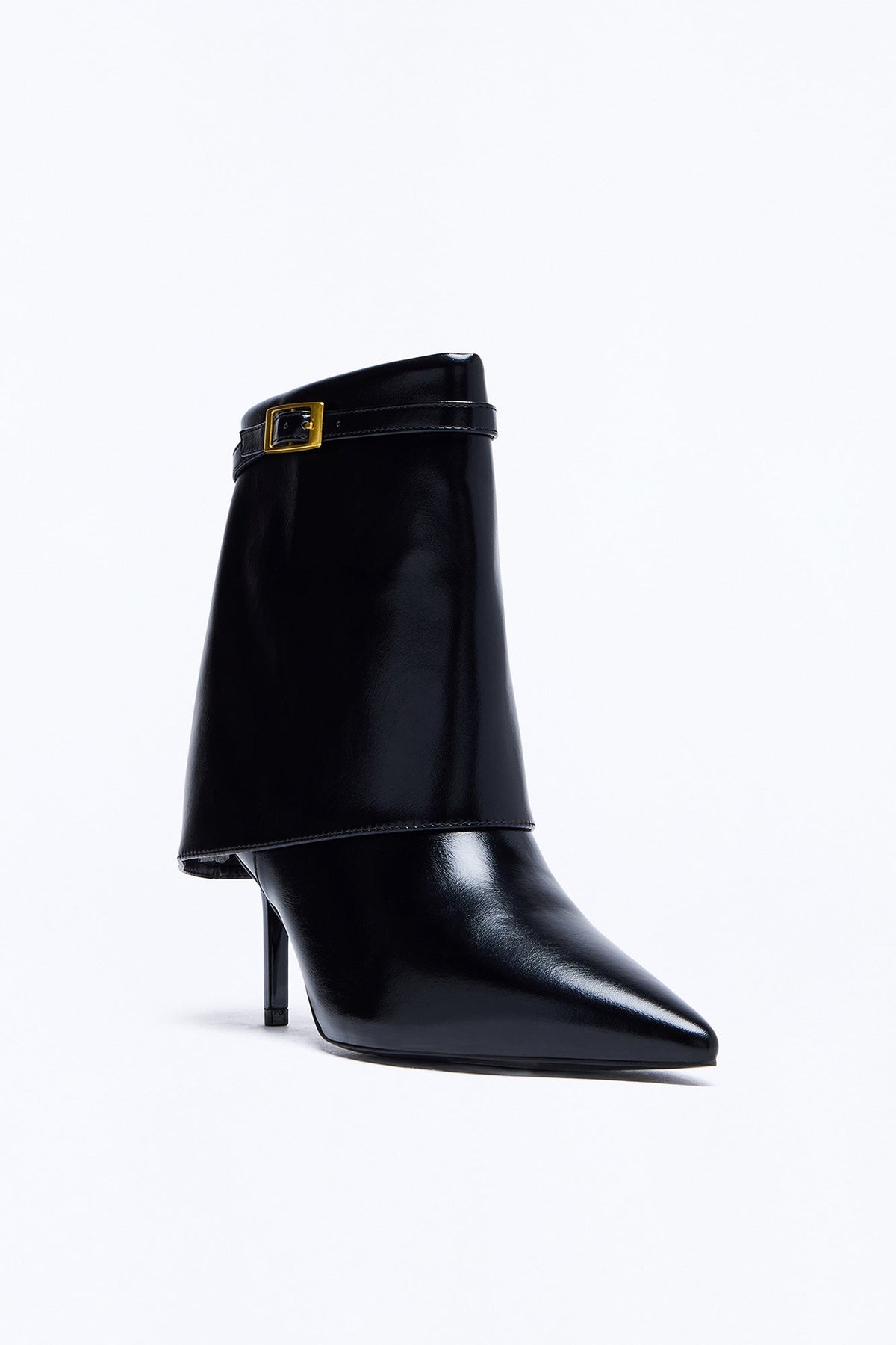 Easy Does It Overlay Heeled Booties - Black
