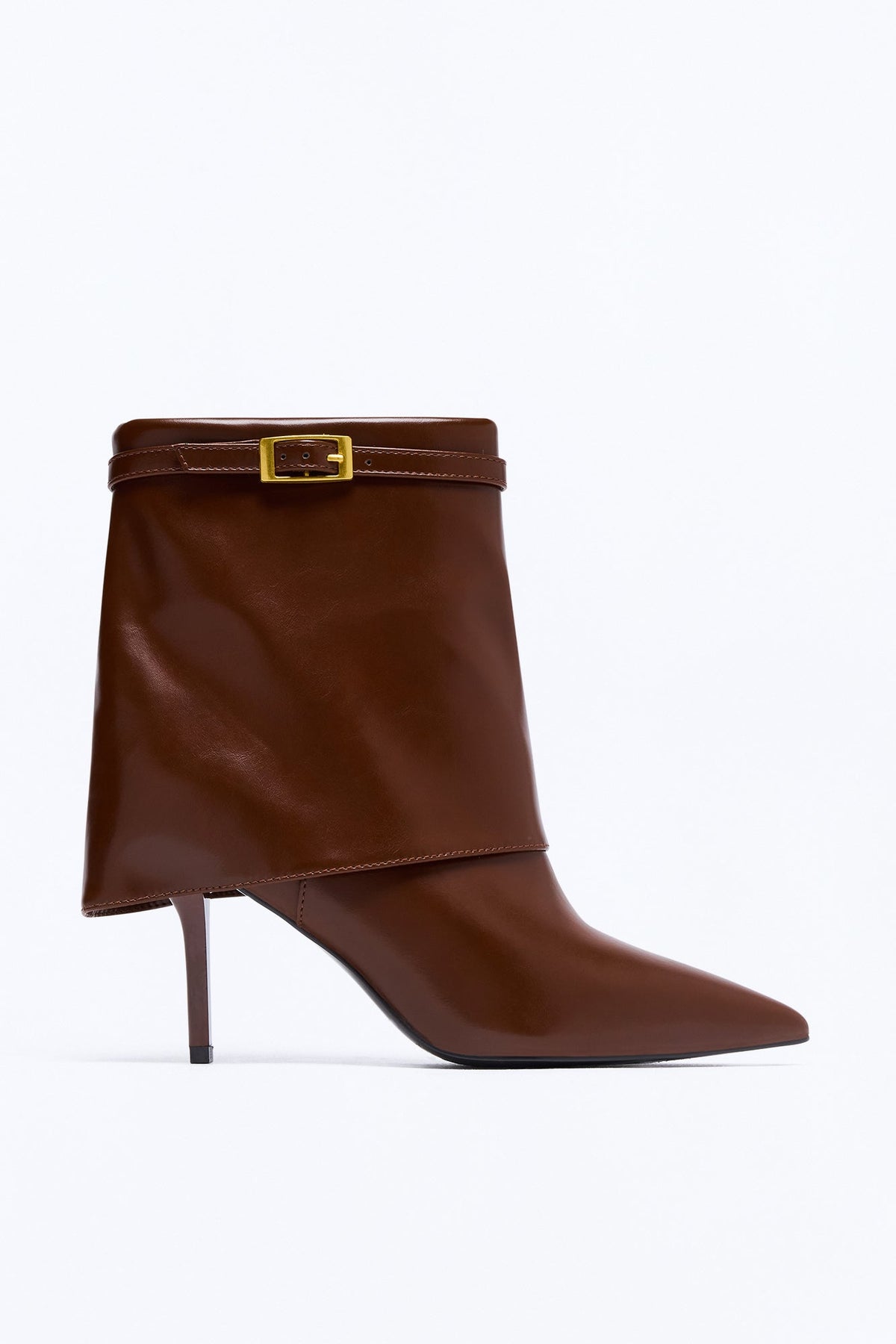 Easy Does It Overlay Heeled Booties - Brown