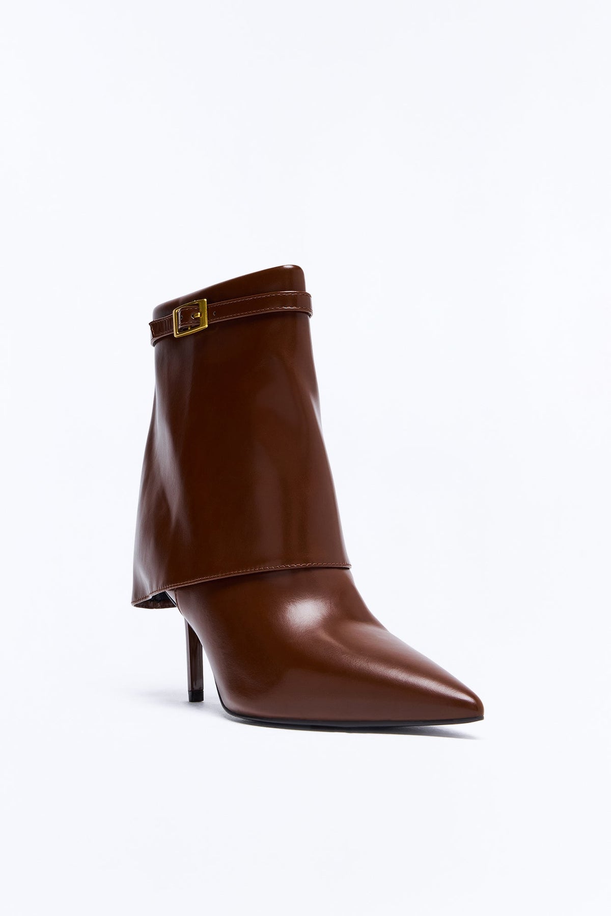 Easy Does It Overlay Heeled Booties - Brown