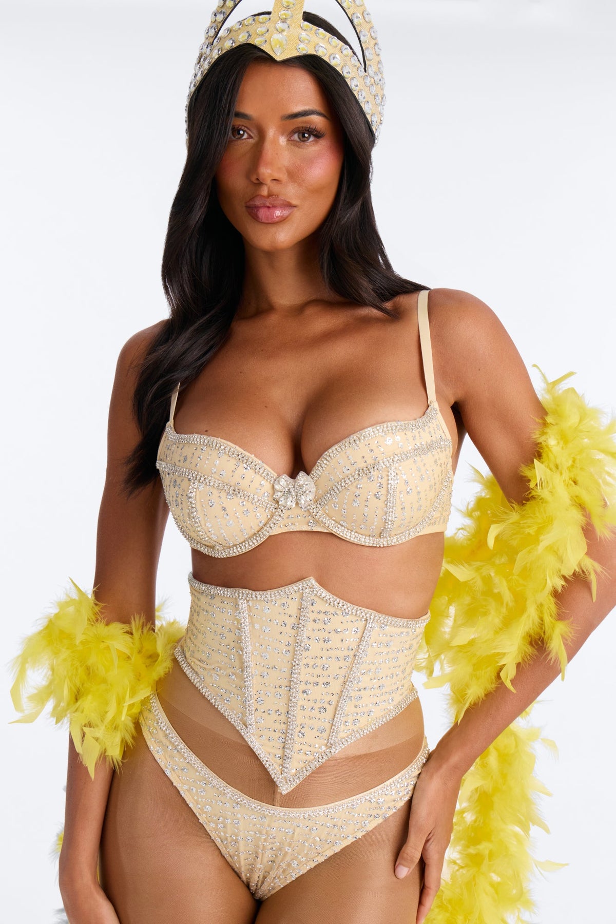 Diva After Dark 5 Piece Costume Set - Yellow/combo