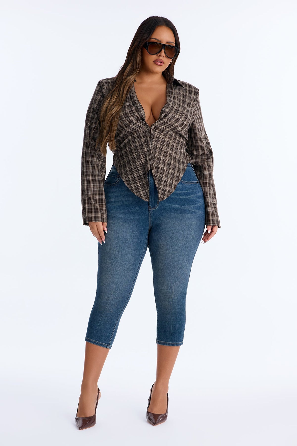 Wait Up Stretch Denim Capris - Dark Wash