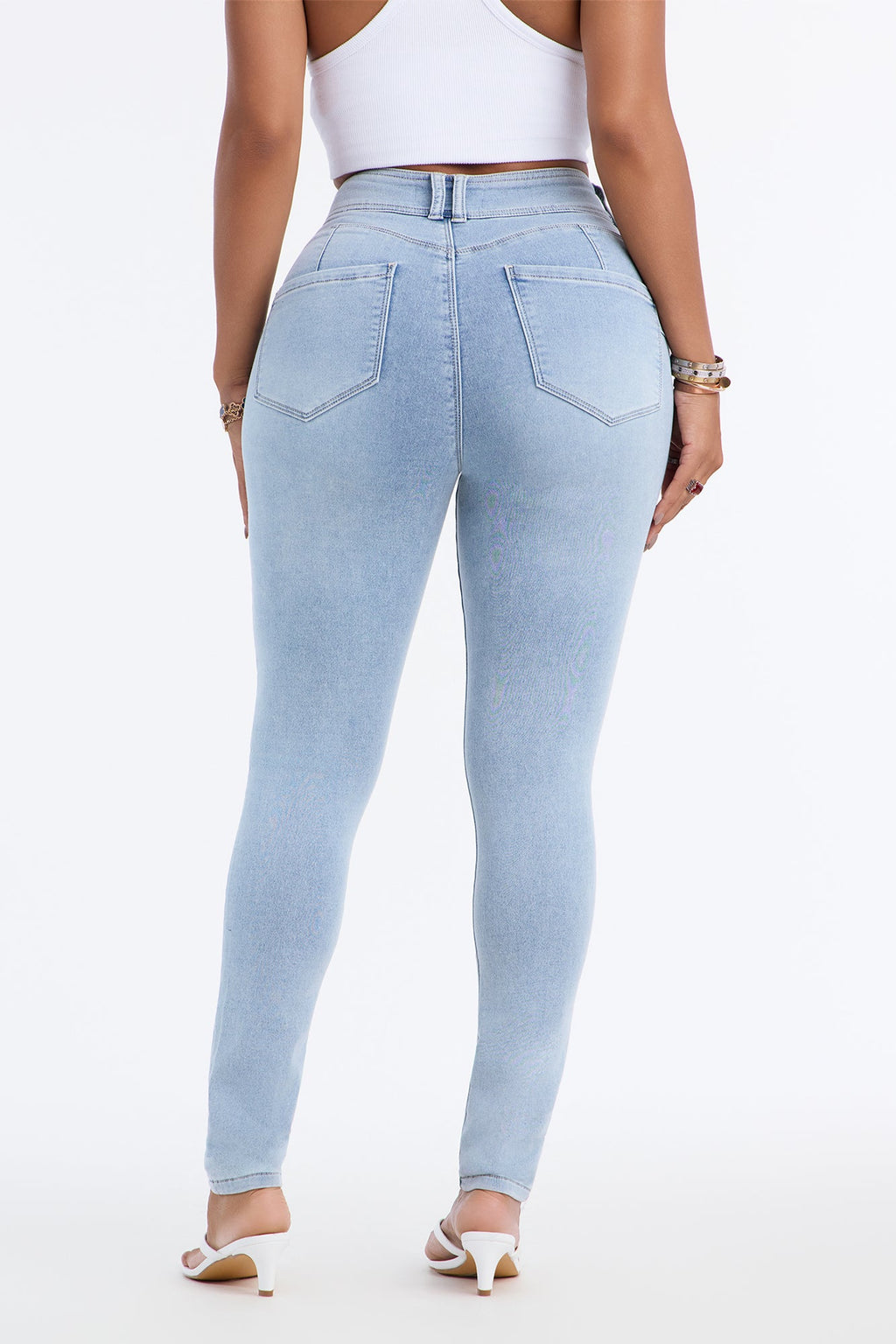 Snatch Me Tight Booty Lifter Skinny Jeans - Light Wash