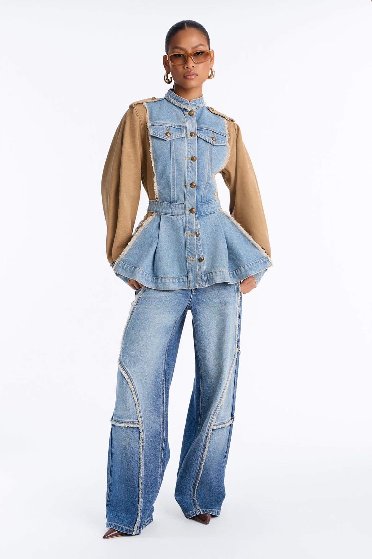 On The Fray Mid Waist Wide Leg Jeans - Dark Wash