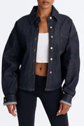 Premium Selvedge Utility Denim Jacket - Dark Denim