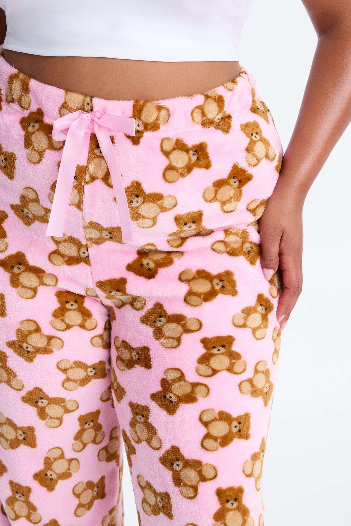 Bear Cuddles Plush PJ Pants - Pink/combo